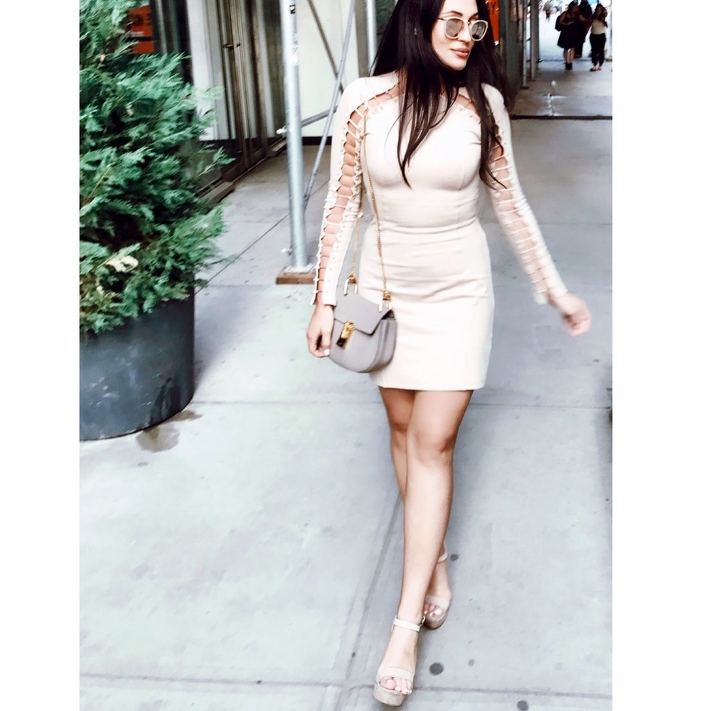 Nude Sexy Bodycon Mini Dress